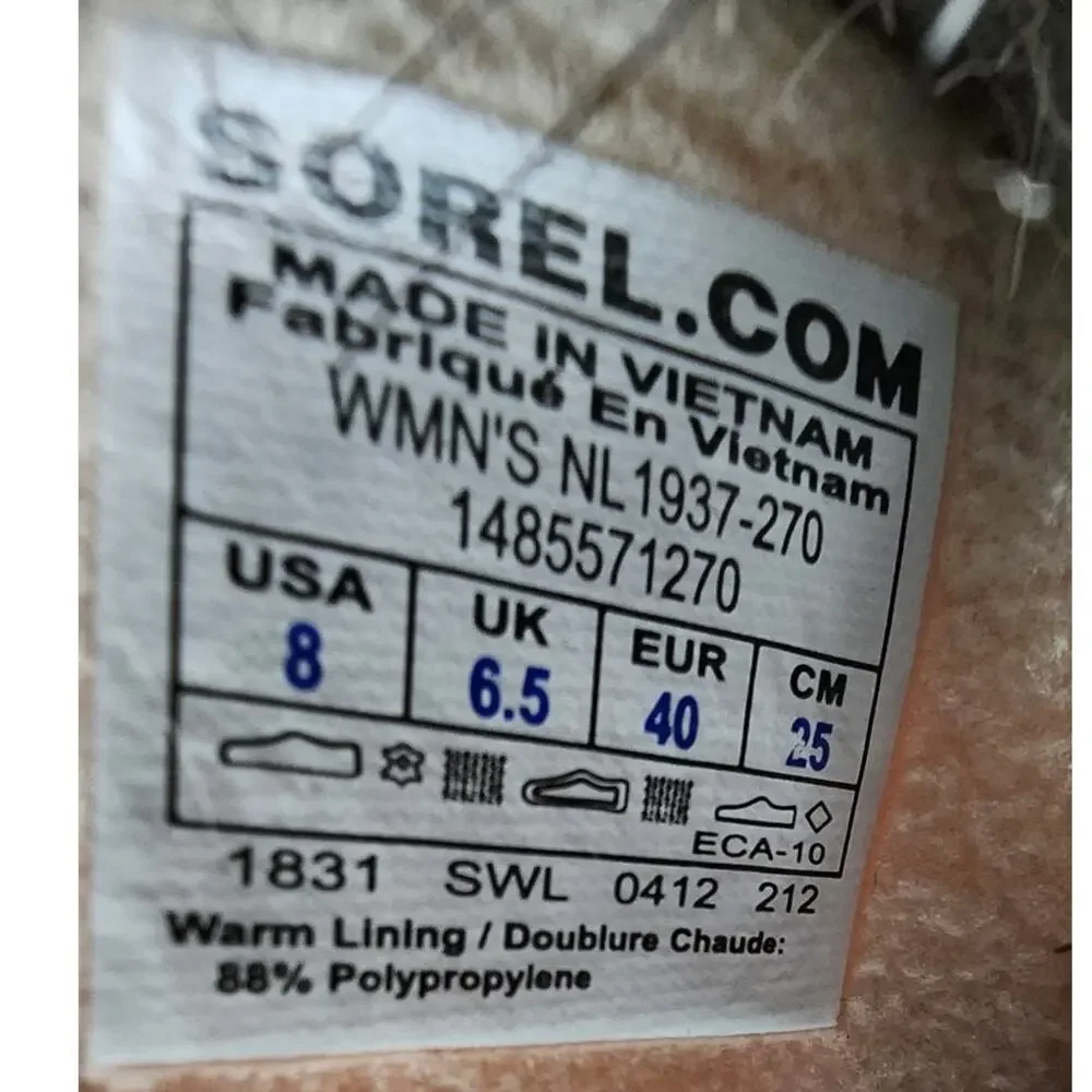 Sorel Women's Tofion Boots Waterproof Insulated‎ Winter Size 8